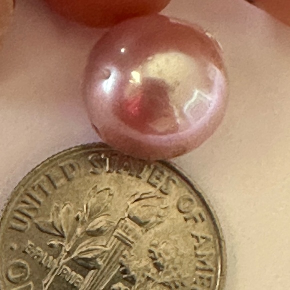 11mm REAL Light Purple / Pink Pearl on 14K ROSE Gold 925 Silver - 18" (Adjust.) - Picture 3 of 7